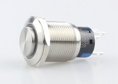 แหวน 12V LED ปุ่มกดโลหะสวิตช์ไฟชั่วขณะ IP67 หัวกลมสูง