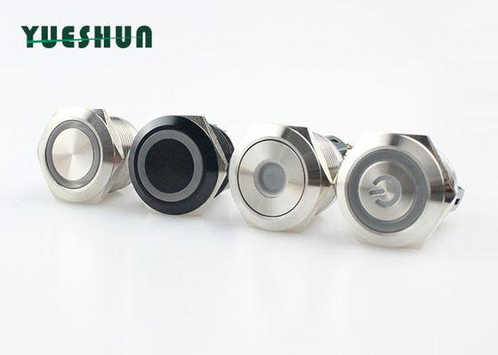 คุณภาพ  22 mm / 25mm Waterproof Push Button Switch 110V 220V LED Easy Installation โรงงาน