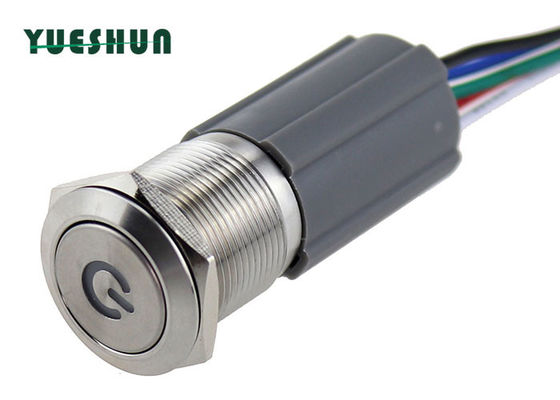 คุณภาพ  IP67 Waterproof Push Button On Off Switch With Harness Plug For 19MM Mounting Panel โรงงาน
