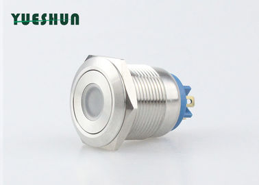 Self Reset LED Panel Mount Push Button Switch 19mm Pin Terminal Silver Alloy 1NO