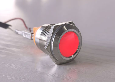 ไฟ LED สีแดงสีน้ำเงินต่อต้านการกดสวิตช์ปุ่มกด 12mm 16mm โลหะไฟ LED แสดงสถานะผู้ผลิต